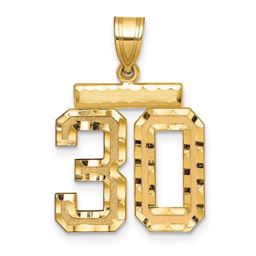 14K Yellow Gold, Varsity Collection, Medium D/C Pendant Number 30